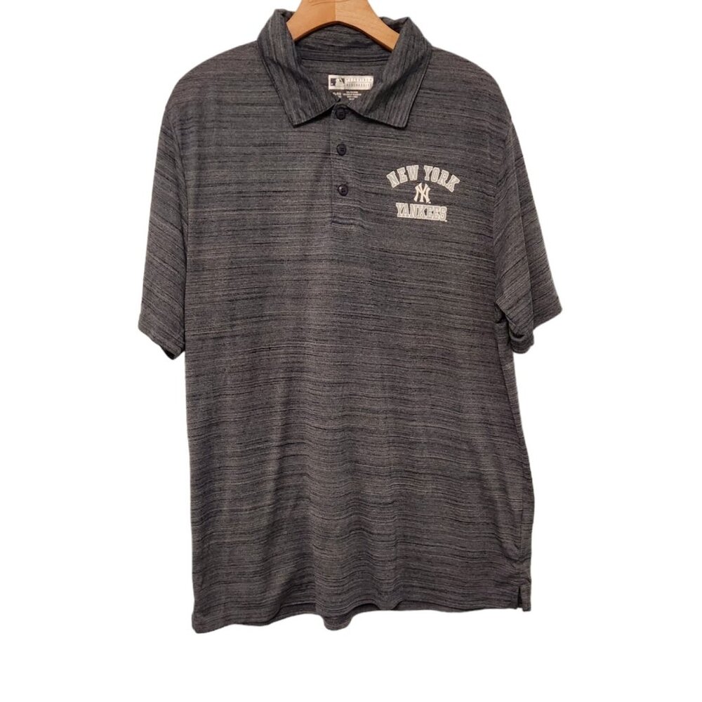 General Merchandise MLB NY Yankees Polo Shirt Golf‎ Blue Gray Heathered XL